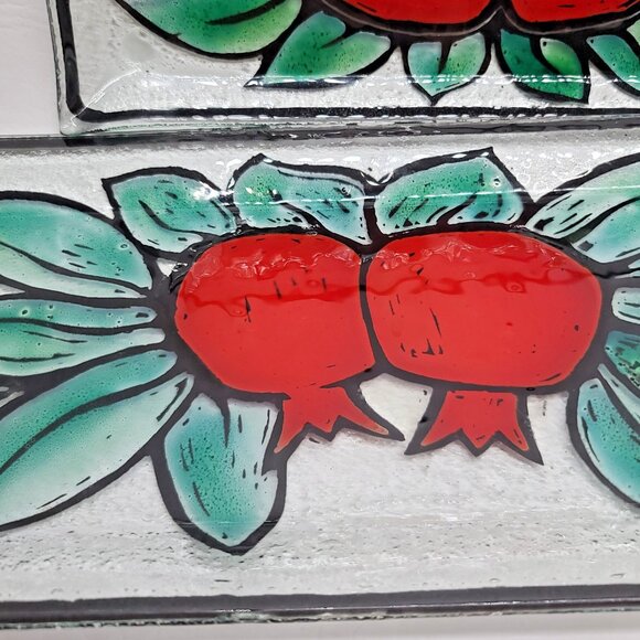 Andreas Meyer Israel Fused Glass Pomegranate Plates – Set of 2, Nahariya Israel - Picture 3 of 7